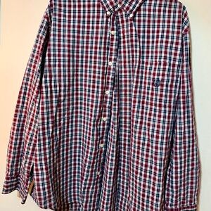 Chaps Red and Blue Plaid Button Down Shirt